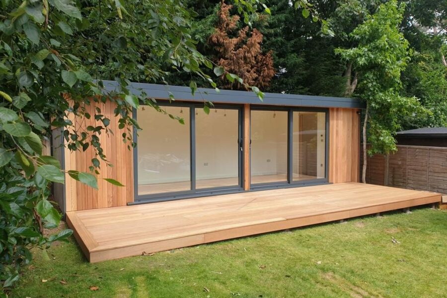 Bespoke garden room st albans with decking